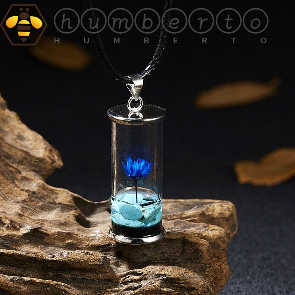 Vòng Cổ Choker Trong Suốt Mặt Lọ Thủy Tinh Đựng Hoa Khô Vĩnh Viễn Thời Trang