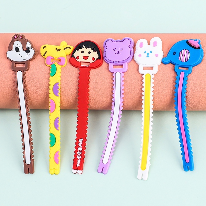 Set 1 / 10 Dụng Cụ Quấn Dây Cáp Bằng Cao Su PVC Mềm Hình Chiếc Răng Cưa Hoạt Hình Sáng Tạo