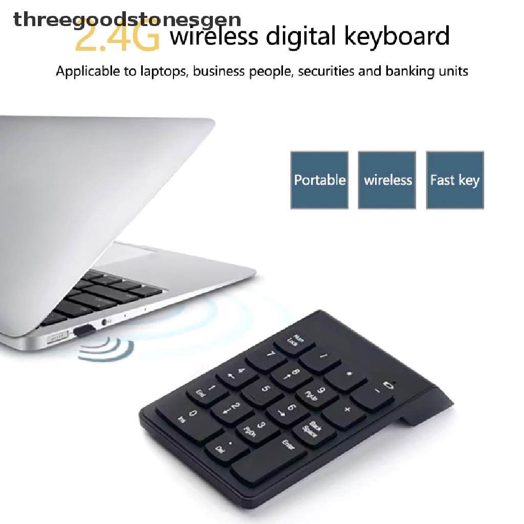 Bàn Phím Số Không Dây 2.4G 19 Phím Mini Cho PC Laptop Etc Áo Thun In Hình Thời Trang Năng Động Cho Nữ