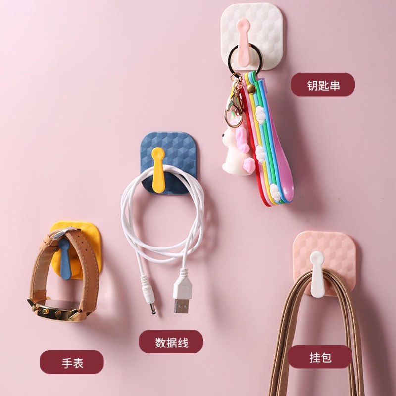 Móc Treo Đồ Dán Tường Không Để Lại Dấu Vết Màu Sắc Tương Phản Dành Cho Nhà Bếp Phòng Tắm