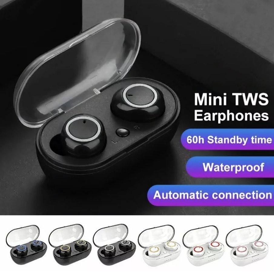 Tai Nghe Không Dây TWS Y50 Bluetooth 5.0 Có Đèn LED Hiển Thị Cho IPhone Xiaomi