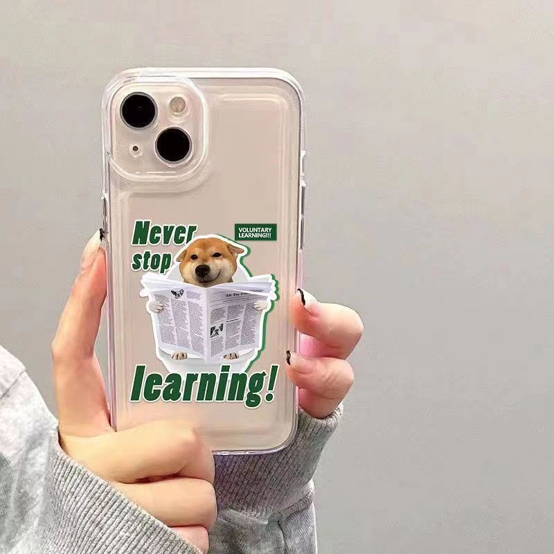 ✅Ốp Điện Thoại Silicon Trong Suốt Hình Cún Cưng Phong Cách Đường Phố Cho iPhone 14 / 12pro 13promax 6Plus / 7 Xr