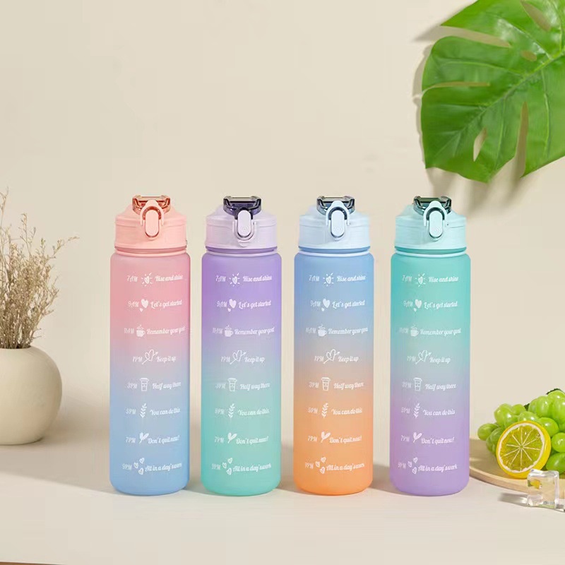 BÌNH NƯỚC 900ML CÓ VẠCH NHẮC NHỞ UỐNG NƯỚC chất liệu PP an toàn sức khoẻ