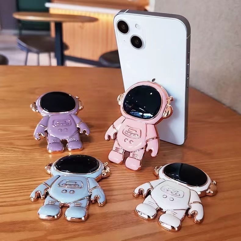 Nhẫn Đỡ Điện Thoại Bằng Kim Loại Mạ Điện Hình Phi Hành Gia Hoạt Hình 3D Dễ Thương