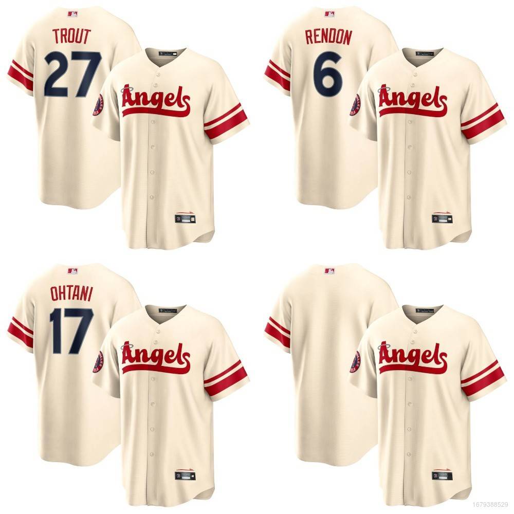 Áo Thun Bóng Chày Thể Thao QY 2023 MLB Los Angeles Angels Rendon Trout Ohtani Plus Size