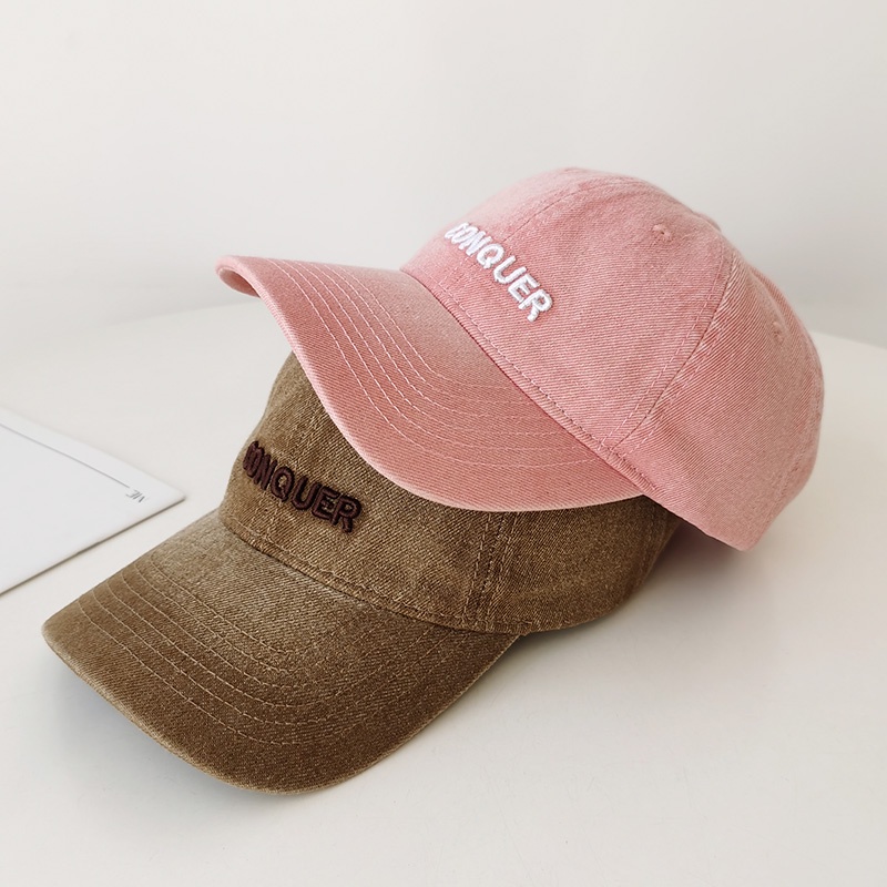 Mũ Lưỡi Trai Denim Thêu Chữ Phong Cách Hàn Quốc Thời Trang