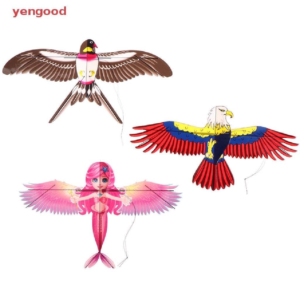 Diều Đồ Chơi Mini Bằng Nhựa Họa Tiết Hoạt Hình + Phanh Tay 40cm Cho Bé