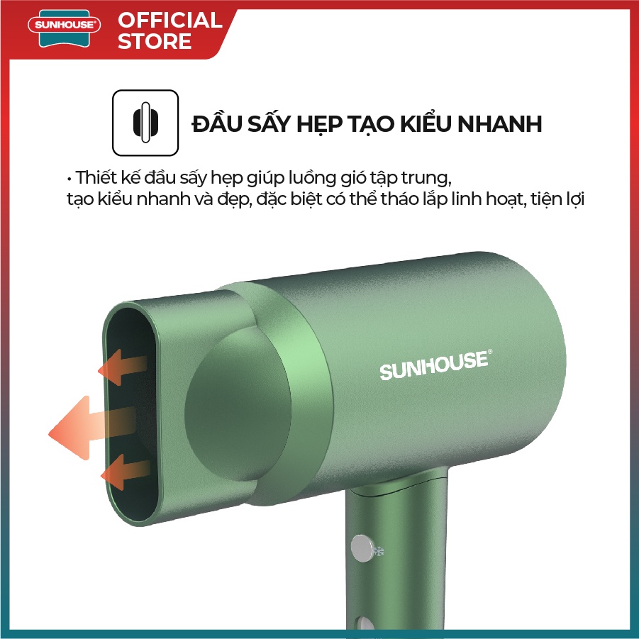 Máy sấy tóc Sunhouse SHD2315 - Công suất 2000W - 3 Tốc độ - Bảo hành 12 tháng - HAPOS