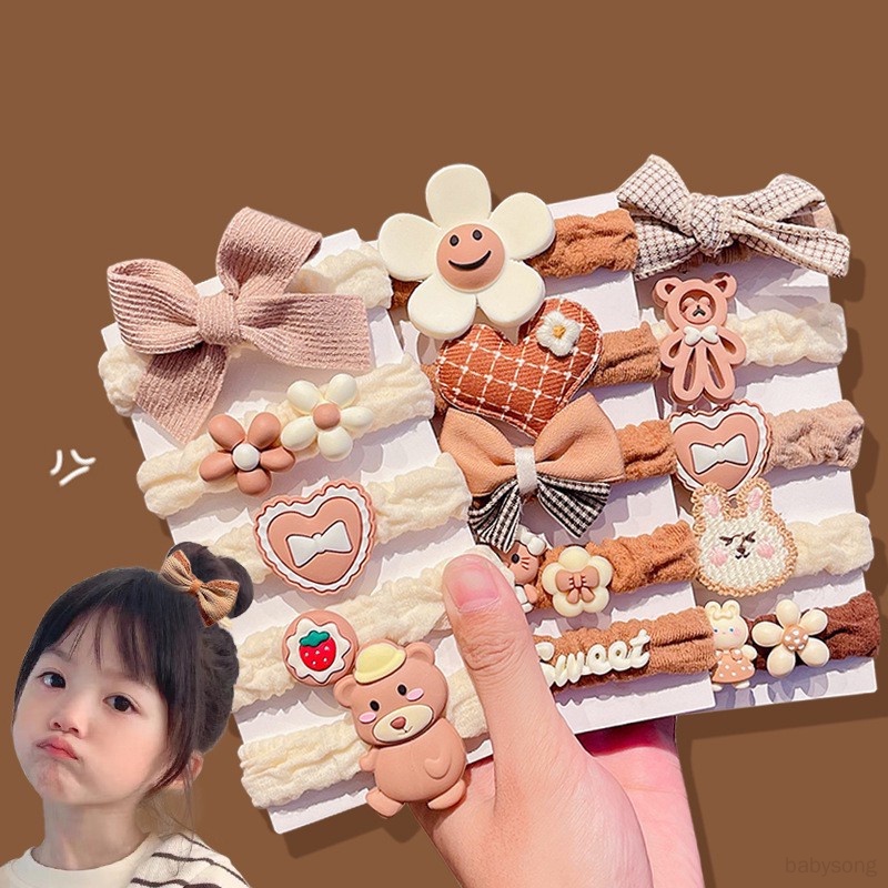 Set Năm Dây Buộc Tóc Cao Su Phong Cách Phương Tây Dễ Thương Thời Trang Cho Bé Gái