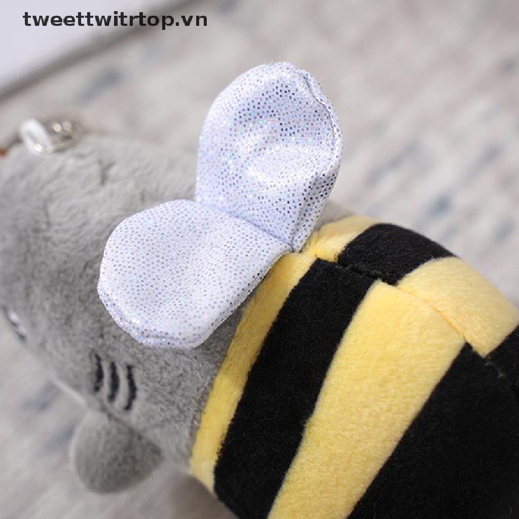 Đồ chơi nhồi bông Hình Cá Mập / Ong Mềm Mại Vui Nhộn Gắn Móc Khóa Cho Bé