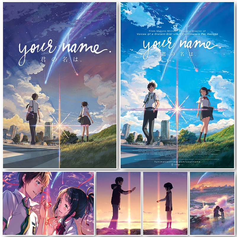 Bộ Tranh Sơn Dầu Thủ Công Họa Tiết Anime Your Name Dành Cho Trang Trí Phòng Ngủ Trẻ Em
