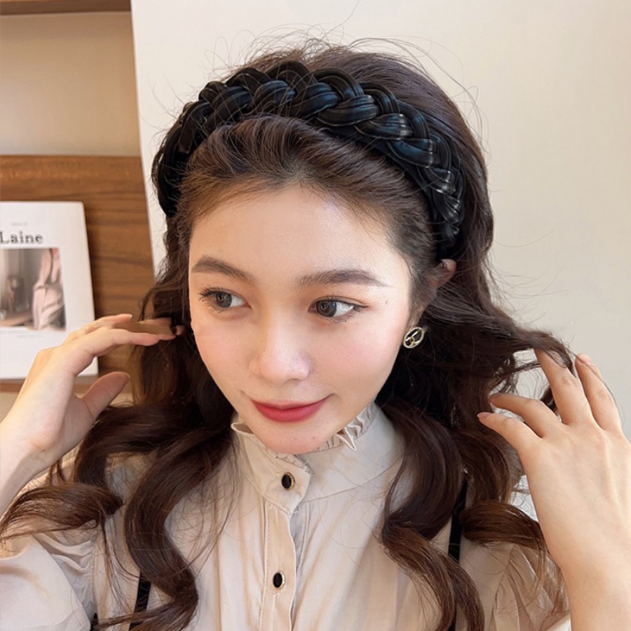 Băng Đô Cài Tóc Bằng Da Mỏng Kiểu Hàn Quốc Dễ Thương Cho Bạn Gái