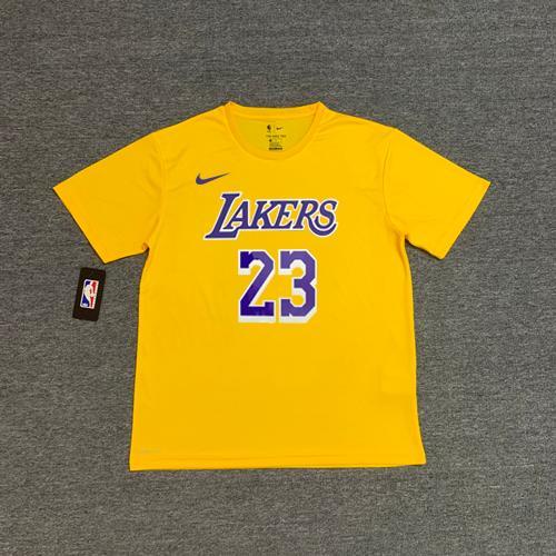Áo Thun Bóng Rổ Tay Ngắn In Hình Lakers Chất Vải Khô Thoáng Nhanh Thời Trang