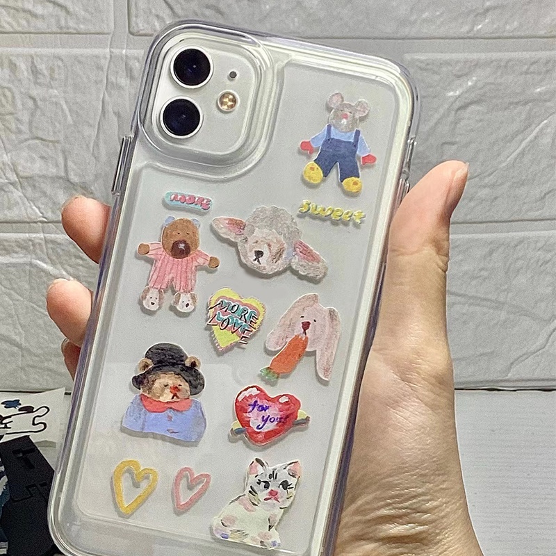 Ốp Điện Thoại TPU Silicon Mềm Trong Suốt Họa Tiết Hoạt Hình Cho IPhone 14 13 Pro Max 12 11 Pro XS Max XR X 8 7 6 6S Plus