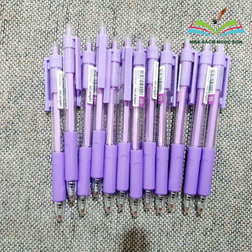 Bút Bấm Tím Xanh Đỏ Đen - Bút Gel Bấm Chosch CS-8698 DCHT