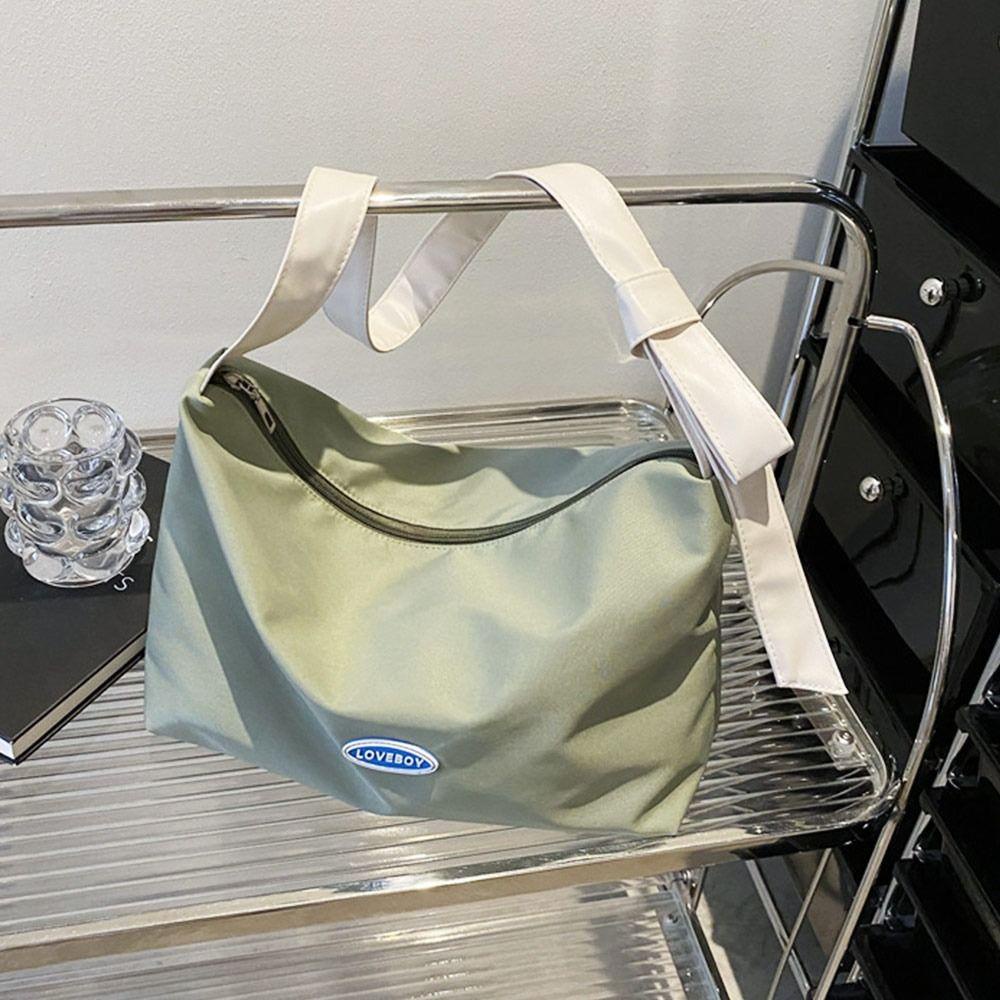 LEISURE Túi Tote Đeo Vai Chất Liệu Nylon Kích Cỡ Lớn Dành Cho Học Sinh