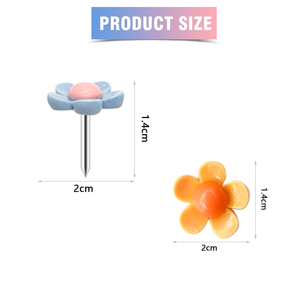 Set 30 Ghim Cài Ảnh Hình Bông Hoa Nhiều Màu Sắc Dễ Thương