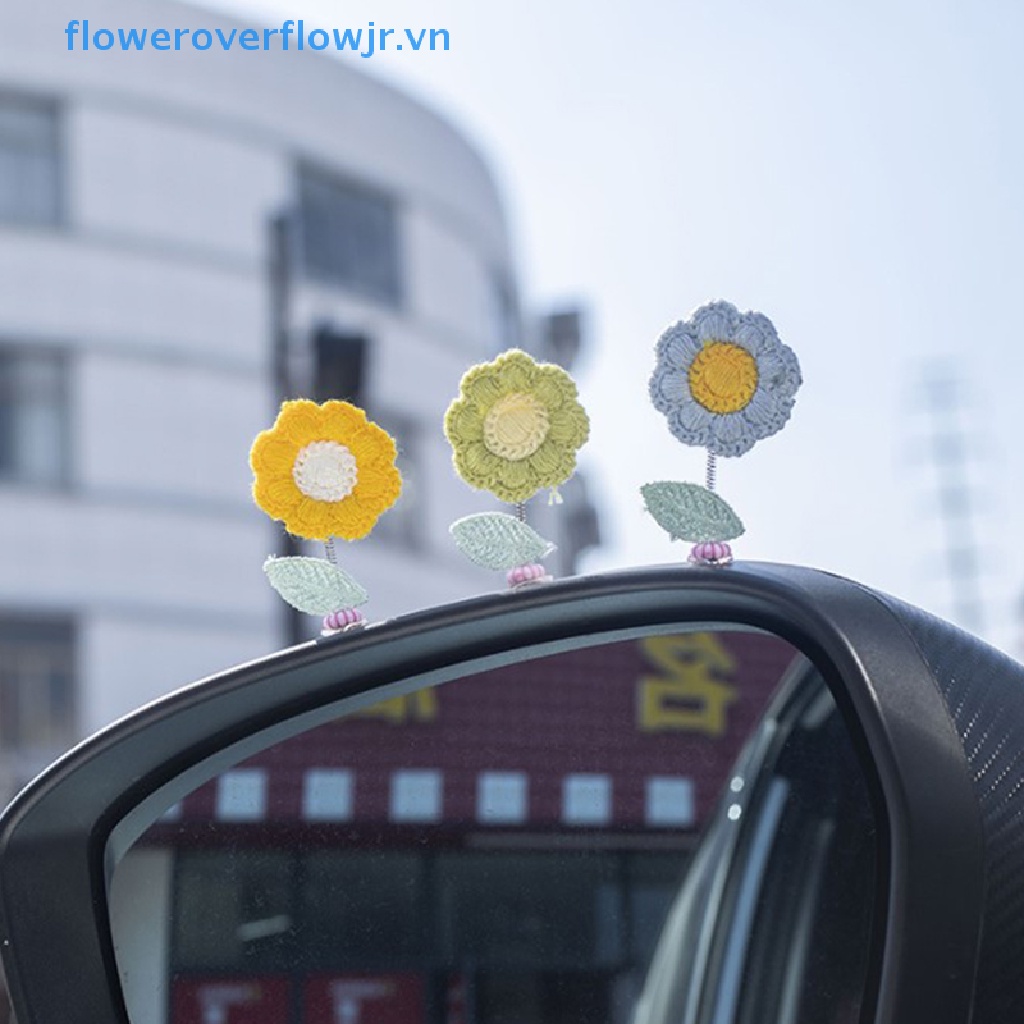 Hoa Lắc Đầu Mini Đan Móc Thủ Công Trang Trí Nội Thất Xe Hơi