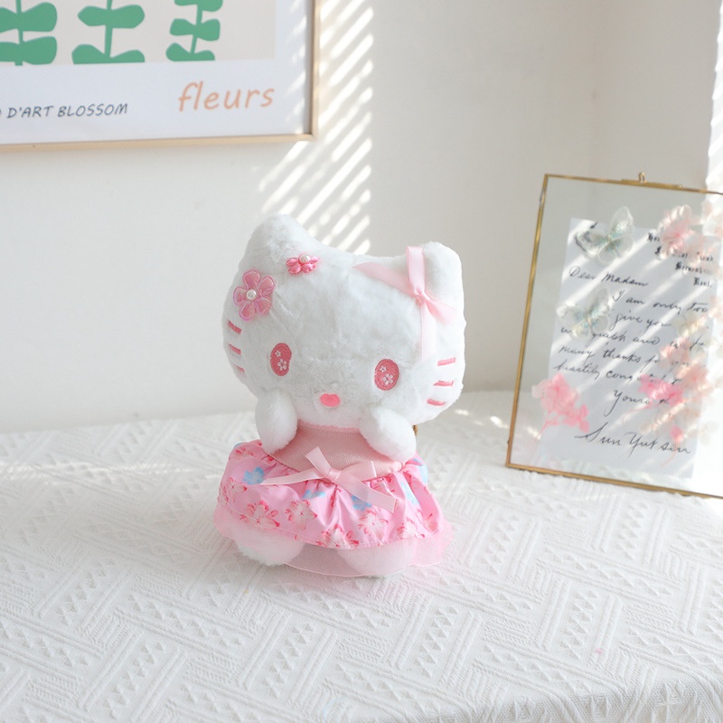 Sanrio kuromi melody hello kitty cinnamoroll Nhồi Bông Mặc kimono Hoa Đồ Chơi Quà Tặng Cho Bé Gái 1 Tuổi