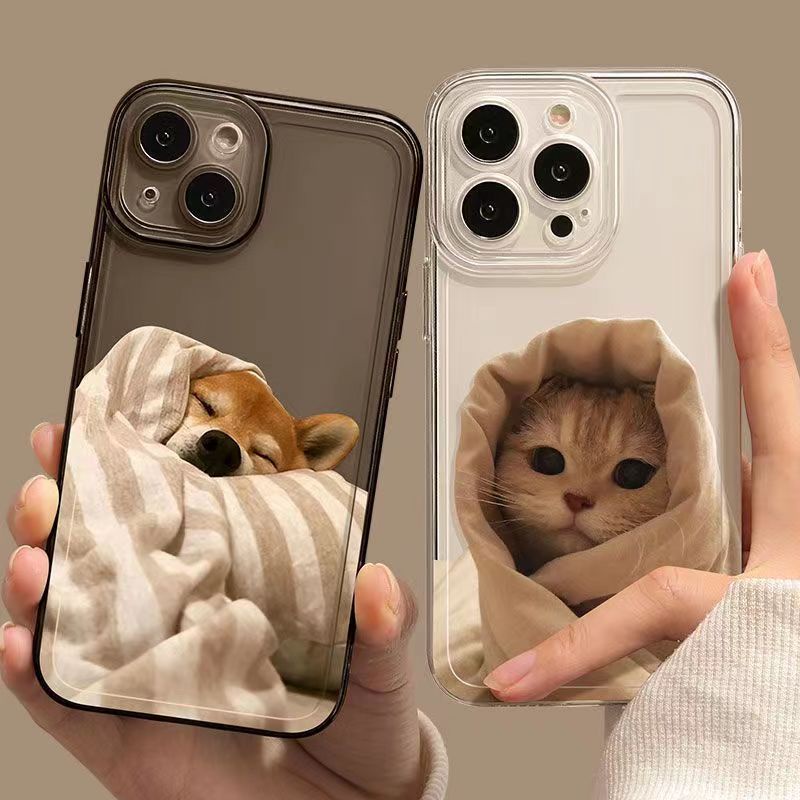 ✅Uston Ốp Điện Thoại Mềm Hình Cún Shiba Mùa Đông Cho Apple iPhone 14pro 14Promax 14plus 8LUS