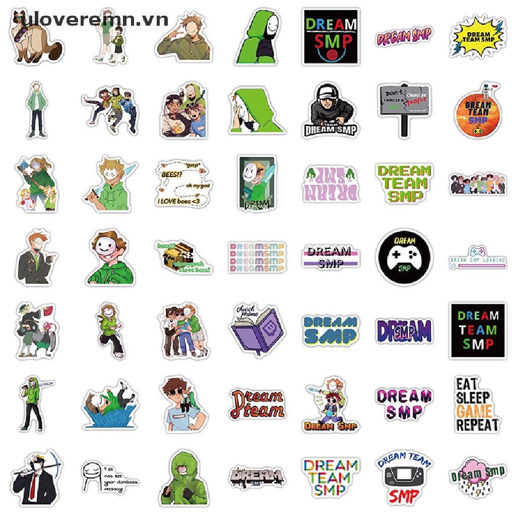 Set 100 Sticker Chữ Dream Smp Dán Trang Trí Ván Trượt Laptop Xe Máy