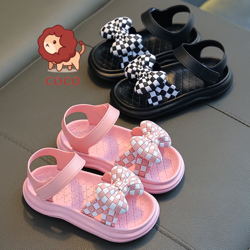Giày Sandal Đế Mềm Chống Trượt Thoáng Khí Đính Nơ Phong Cách Hàn Quốc Cho Nữ