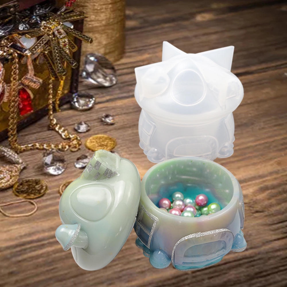 Khuôn Silicone Làm Hộp Đựng Nến Hình Ngôi Nhà Nấm DIY