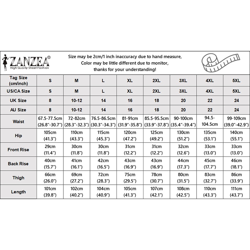 Zanzea Quần Dài Ống Rộng Lưng Thun Màu Trơn Thời Trang Hàn Quốc Cho Nữ