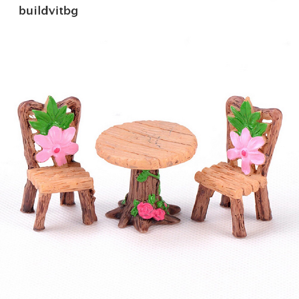 Set 3 Mô Hình Bàn Ghế Mini Trang Trí Tiểu Cảnh