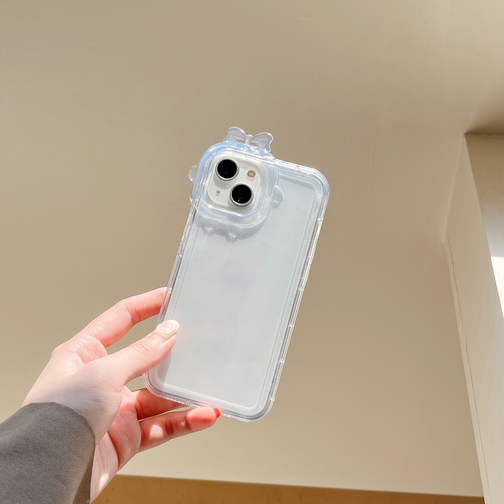 Ốp Điện Thoại TPU Dẻo Trong Suốt Họa Tiết Hoạt Hình 3D Đơn Giản Chống Rơi Cho iPhone 14 13 12 11 PRO MAX XS XR 7 8 Plus