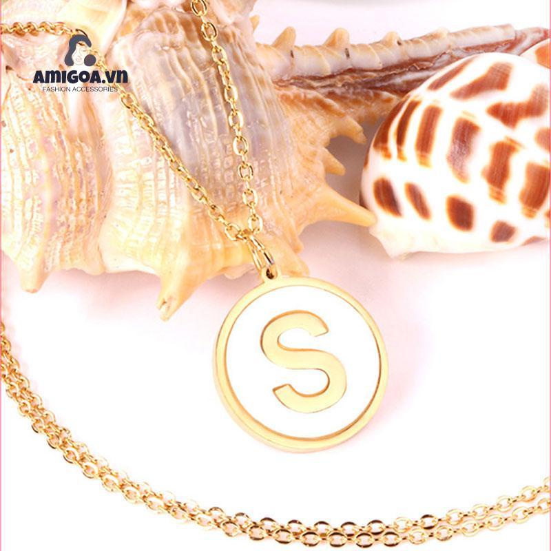 Vòng cổ Hợp Kim Mặt 26 Chữ Cái Đơn Giản