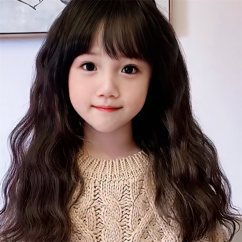 Bộ Tóc Giả Dài Xoăn Đính Hạt Ngô Lông Xù Cho Bé Gái