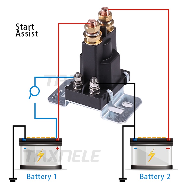 Rơ Le Khởi Động Pin Kép 500A 12V / 24V Cho Xe Ô Tô