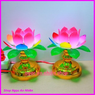 Bộ 2 đèn thờ cúng hoa sen rất đẹp - đèn thờ - đèn thờ