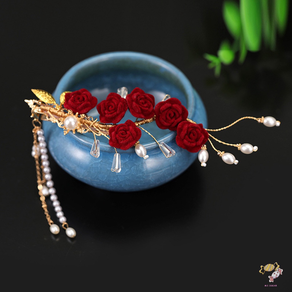 YADORNOS Ghim Cài Tóc Hình Hoa Hồng Ngọt Ngào Kèm Hóa Đơn Dành Cho Phù Dâu / Sườn Xám
