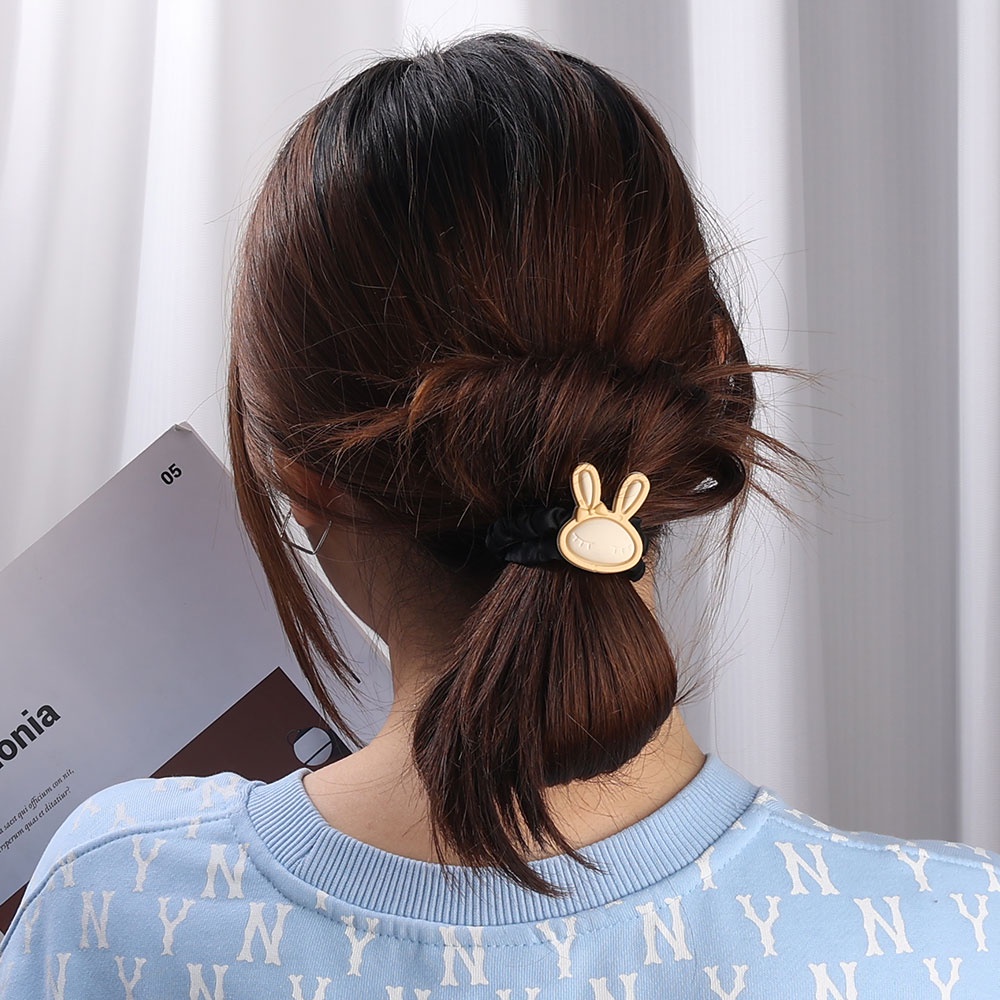 Dây Cột Tóc Cao Su Co Giãn Hình Thỏ Dễ Thương Phong Cách Hàn Quốc Cho Nữ