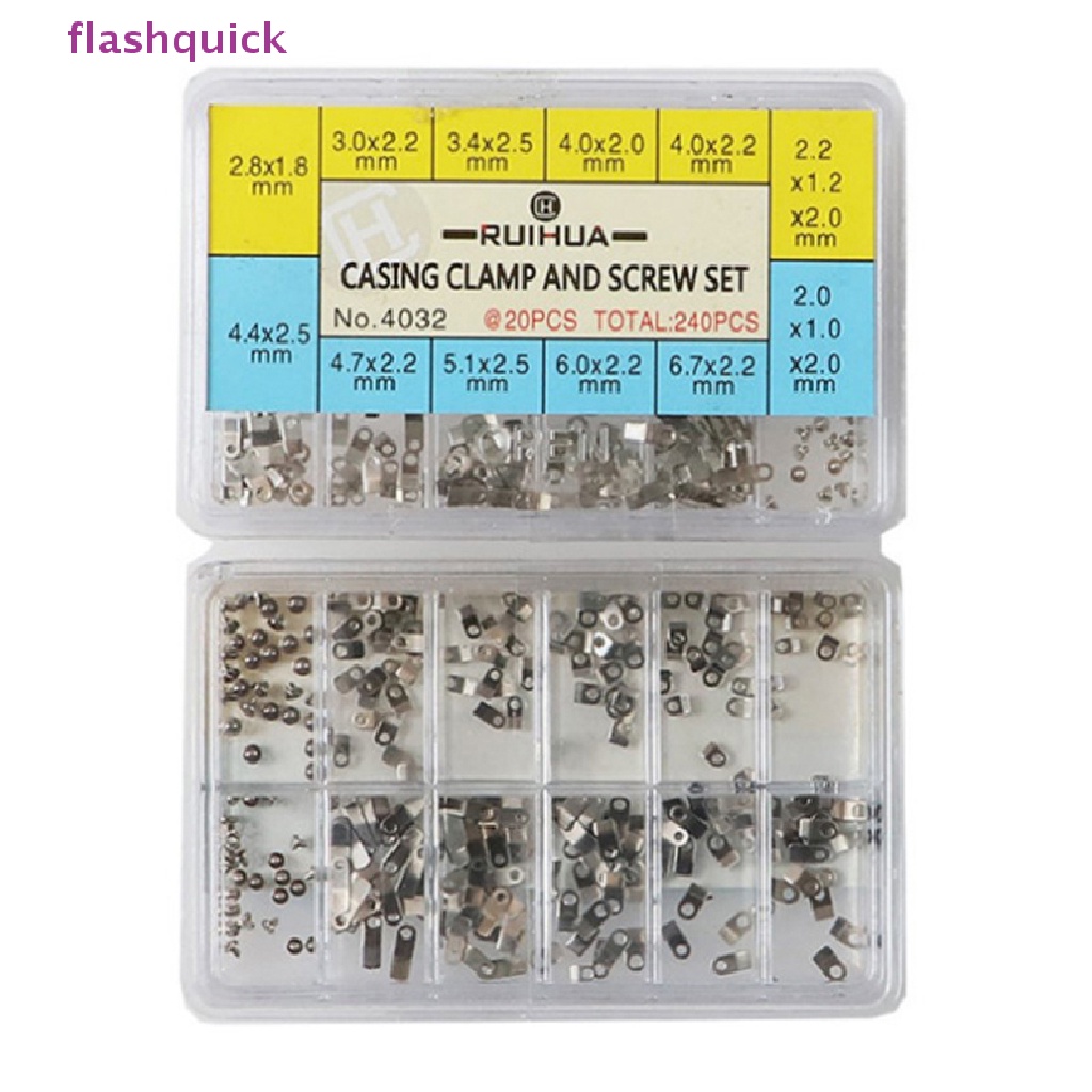 Bộ 240 Ốc Vít 10 Kích Cỡ Dùng Sửa Chữa Đồng Hồ ETA 2824 2834 2826 2836 Mới