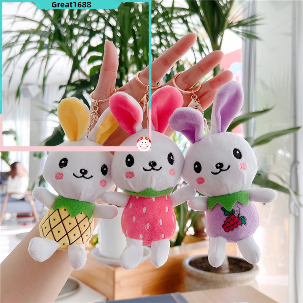 Đồ Chơi Thỏ Nhồi Bông 15CM Bóp Tay Và Giảm Căng Thẳng Thích Hợp Cho Túi Đeo Chéo Đi Học