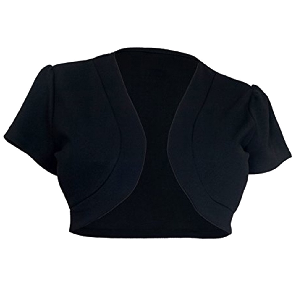 Áo Khoác Ngắn Tay Màu Trơn Kích Thước Lớn Bolero Shrug Cho Nữ