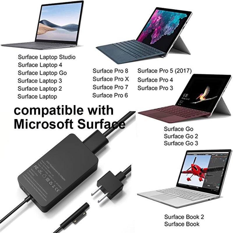 Bộ Sạc 44W / 65W AC Cho Laptop Microsoft Surface Pro Go 3 4 5 6 7 8