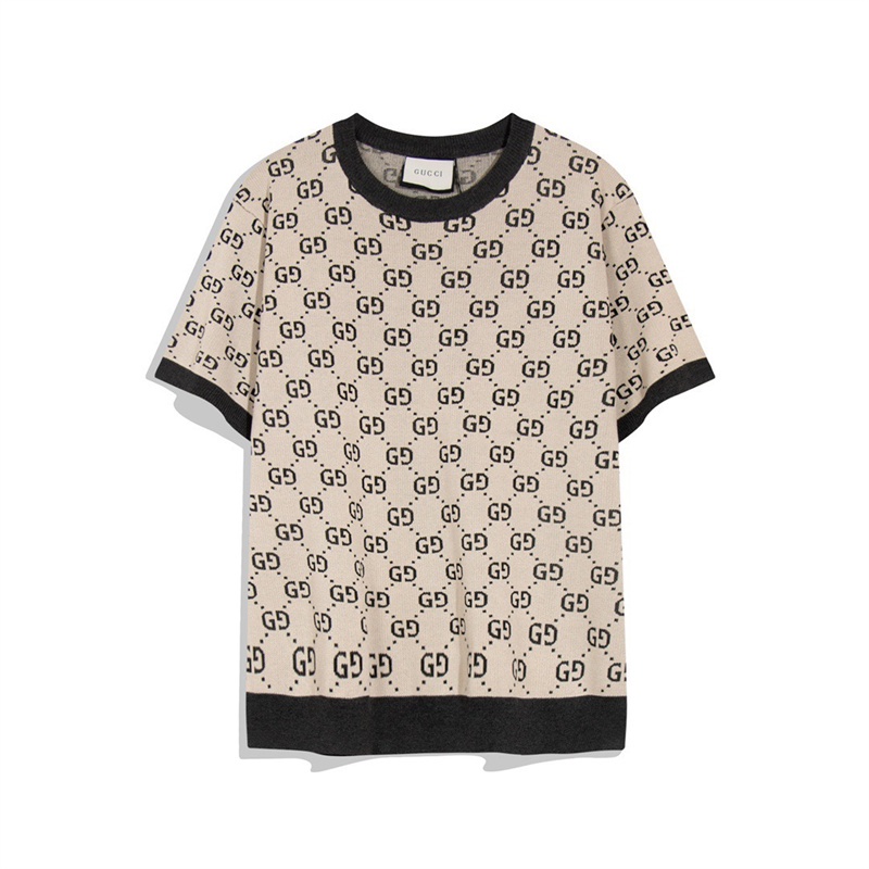 Áo Thun Cotton Jacquard Tay Ngắn In Chữ G Bán Chạy Nhất Cho Nam Và Nữ Plus Size