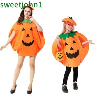 Bộ Trang Phục Hóa Trang Halloween Hình Bí Ngô Kèm Nón Và Túi Đựng Cho Bé