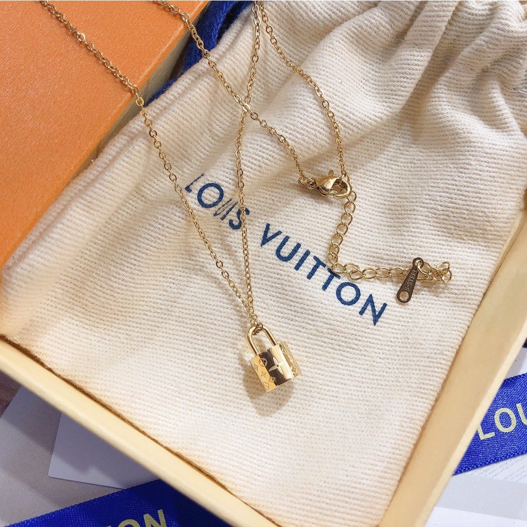 LOUIS VUITTON Vòng cổ Thép Titan Họa Tiết Lv Sang Trọng Cho Nam Nữ