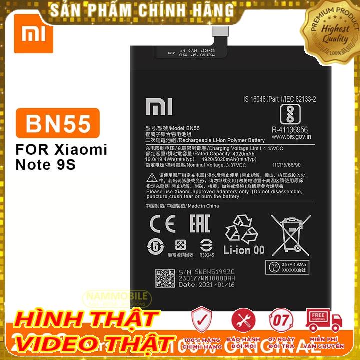 Pin Xiaomi Redmi Note 9S BN55-NO9S 5020mAh Zin + Tặng Keo Dán Pin + FreeShip