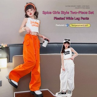 Set Áo Thun Và Quần Yếm Ống Rộng Thời Trang Mùa Hè Cho Bé Gái