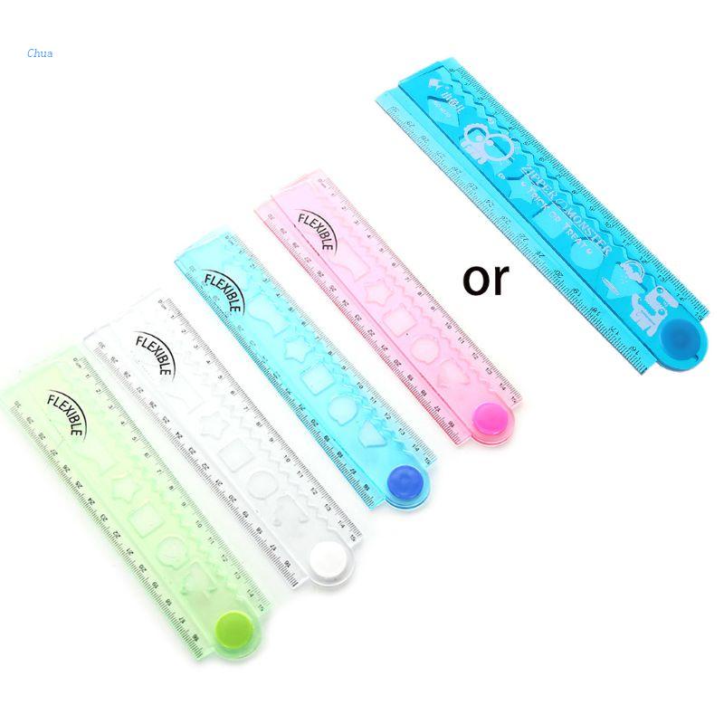 Thước Gấp Linh Hoạt Hàn Quốc 30cm Bằng Nhựa Đa Chức Năng Cho Văn Phòng S