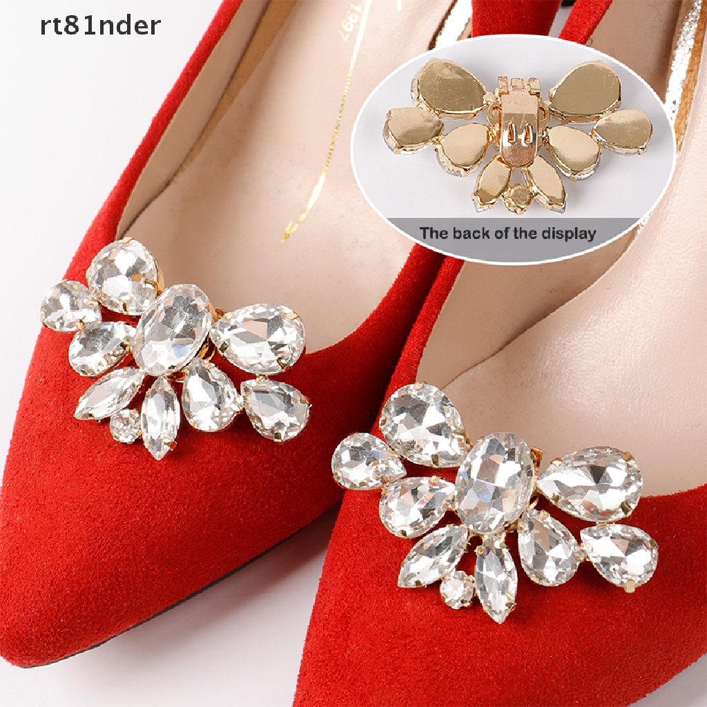 Rt 1 Kẹp Giữ Giày Cao Gót Đính Đá Lấp Lánh Trang Trí Đám Cưới Cho Nữ