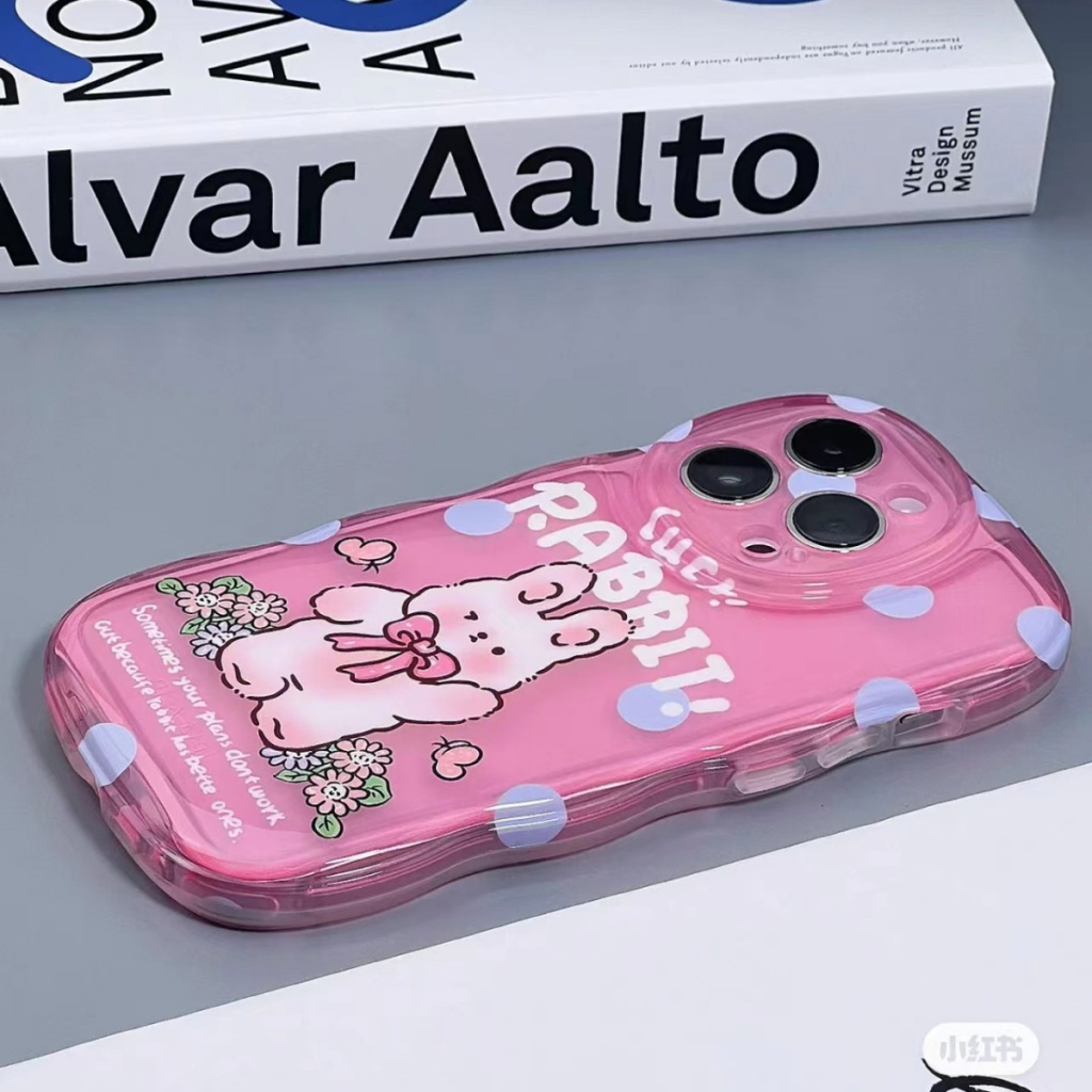 ✅Ốp Điện Thoại Mềm Chống Sốc Họa Tiết Chấm Bi / Thỏ Hồng 3UML Cho iPhone14promax 13 / 11 12 / 7 / 8