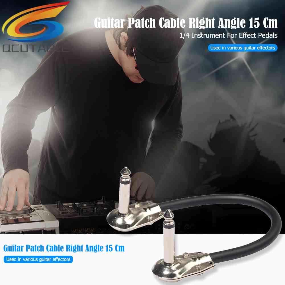 Right Angle 15cm 6.35mm Male to Male Guitar Patch Cable for Effect Pedals
