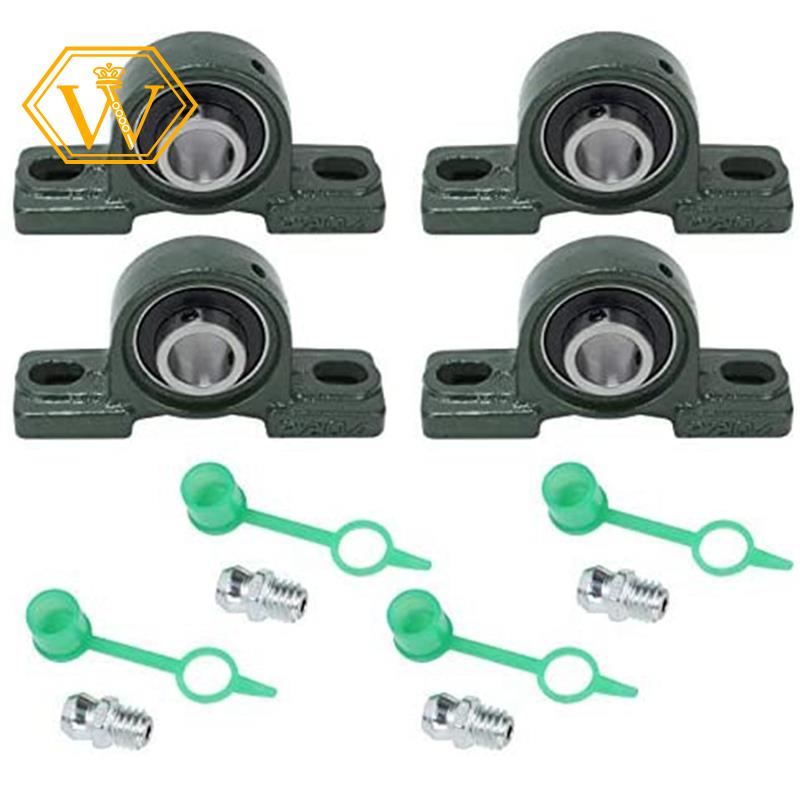 Bộ 4 Khối Chặn Gối UCP204 20mm Bằng Hợp Kim Kẽm Có Vòng Bi Lăn Tiện Dụng